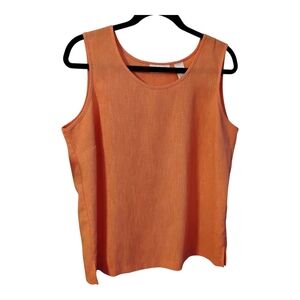 Draper's & Damon's Sleeveless Blouse, Coral Orange, Women's Size L, Pre-owned